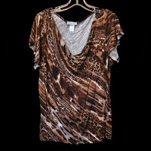 Women's Size 1X‎ Forever Jade Animal Print Top